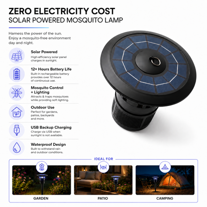Solar Mosquito Trap Light for Outdoor Use and Camping