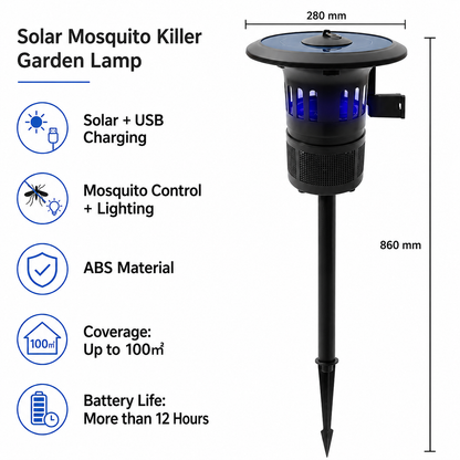 Solar Mosquito Trap Light for Outdoor Use and Camping