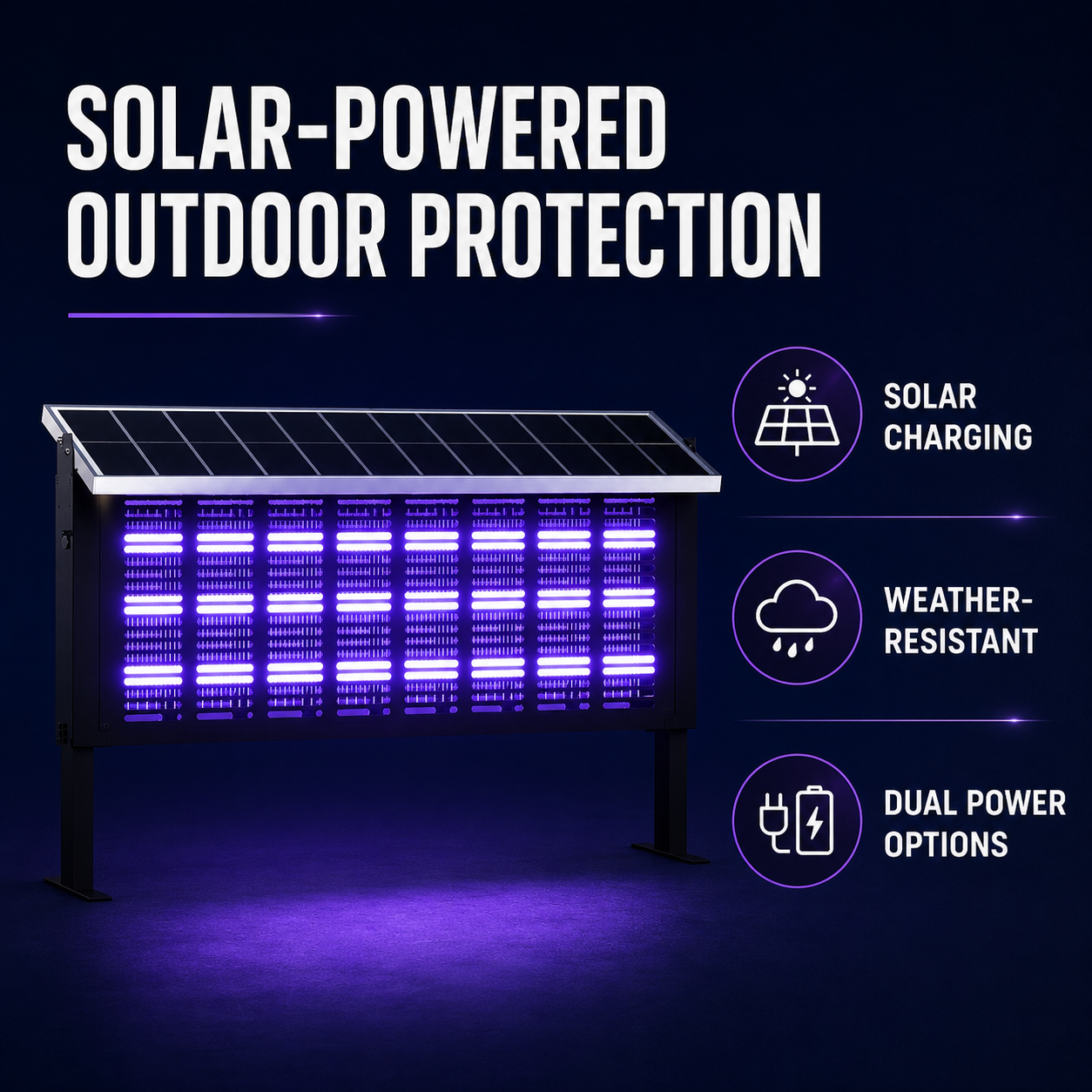 Solar mosquito lamp features: solar charging, weather resistance and dual power